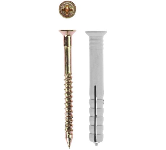 Изображение товара Дюбель-гвоздь полипропиленовый с потайным бортиком 50 шт. (8х80 мм; ТФ5) Зубр 4-301345-08-080