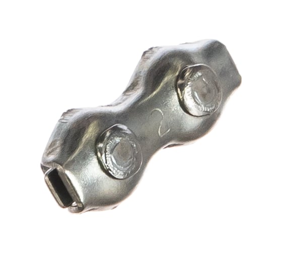 Изображение товара Зажим троса двойной, оцинкованный (100 шт; 2 мм; ТФ5) Зубр 4-304445-02