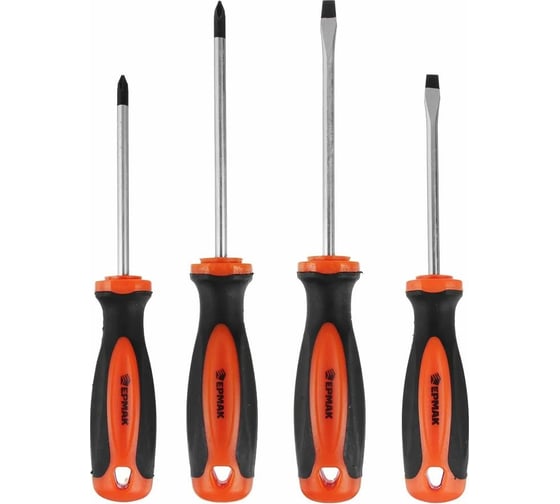 Изображение товара Набор отверток ЕРМАК 9986 PH1,PH2x100; SL5,SL6x100, 4 предмета 651-059