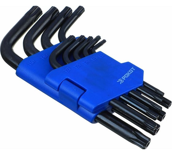 Изображение товара Набор ключей РОКОТ TORX-профиль, 50x3 мм-125x9 мм, 9 предметов 633-024