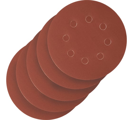 Изображение товара Круг абразивный перфорированный на ворсовой подложке под липучку 5 шт, 125 мм, P500 СИБРТЕХ 738157