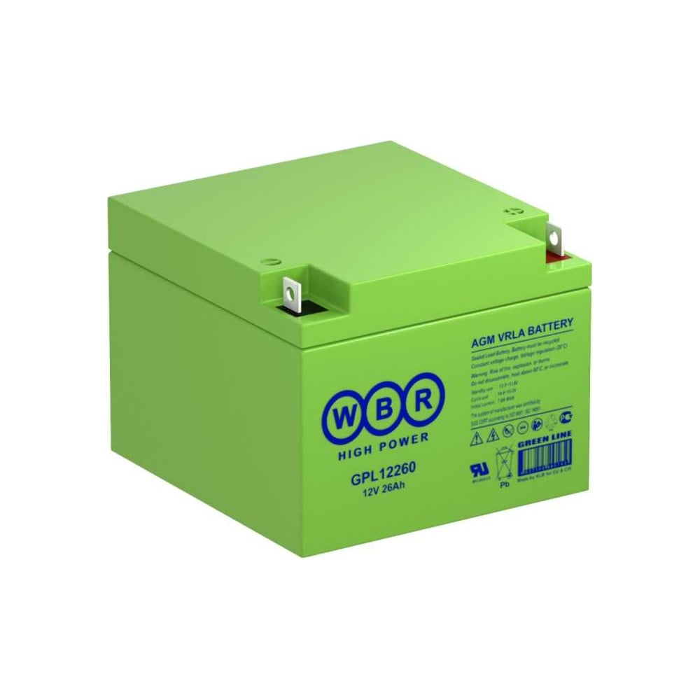 Изображение товара Аккумулятор AGM для ИБП WBR GPL12260 12В 26 Ач надежное резервное питание