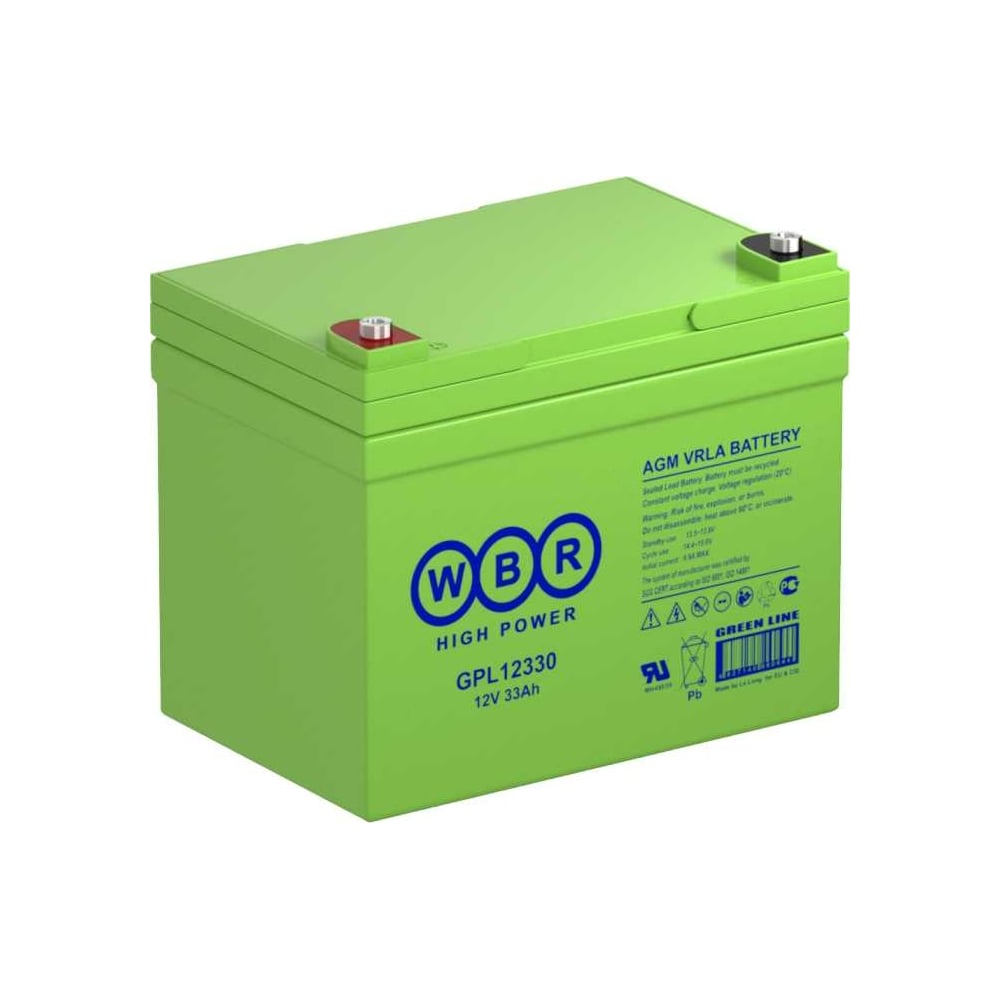 Изображение товара Аккумулятор для ИБП WBR GPL12330 12В, 33 Ач УТ-00000234