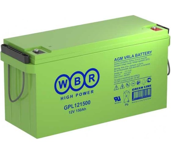 Изображение товара Аккумулятор для ИБП WBR GPL121500 12В, 150 Ач УТ-00000247