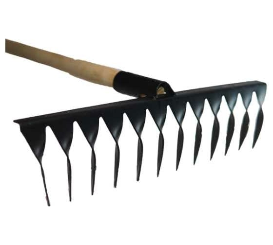 Изображение товара Грабли ООО Агростройлидер 12-ти зубые витые с черенком в сборе, L=1,5 м САД-08.04.11