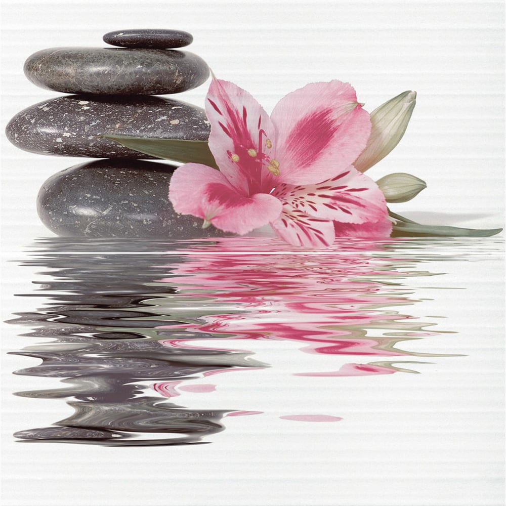 Изображение товара Панно Олеандр черное 50x50 (1кт) Нефрит-Керамика 06-01-1-23-04-04-331-0