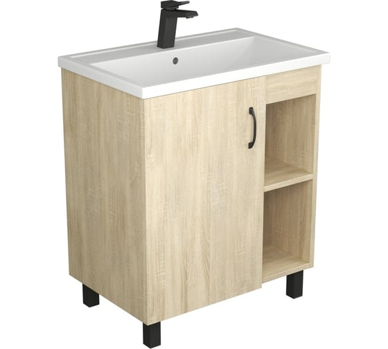 Изображение товара Тумба UNCORIA Дора 70 под умывальник Фостер 70 см, Дуб Сонома 57023