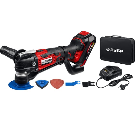 Изображение товара Реноватор ЗУБР 18 В, 1 АКБ (2 Ач), набор насадок, сумка МФИ-18-21