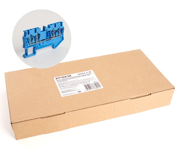 Изображение товара Самозажимной зажим STEKKER 4-проводной проходной ЗНИ - 2,5, JXB ST 2,5, синий LD554-2-25 39971