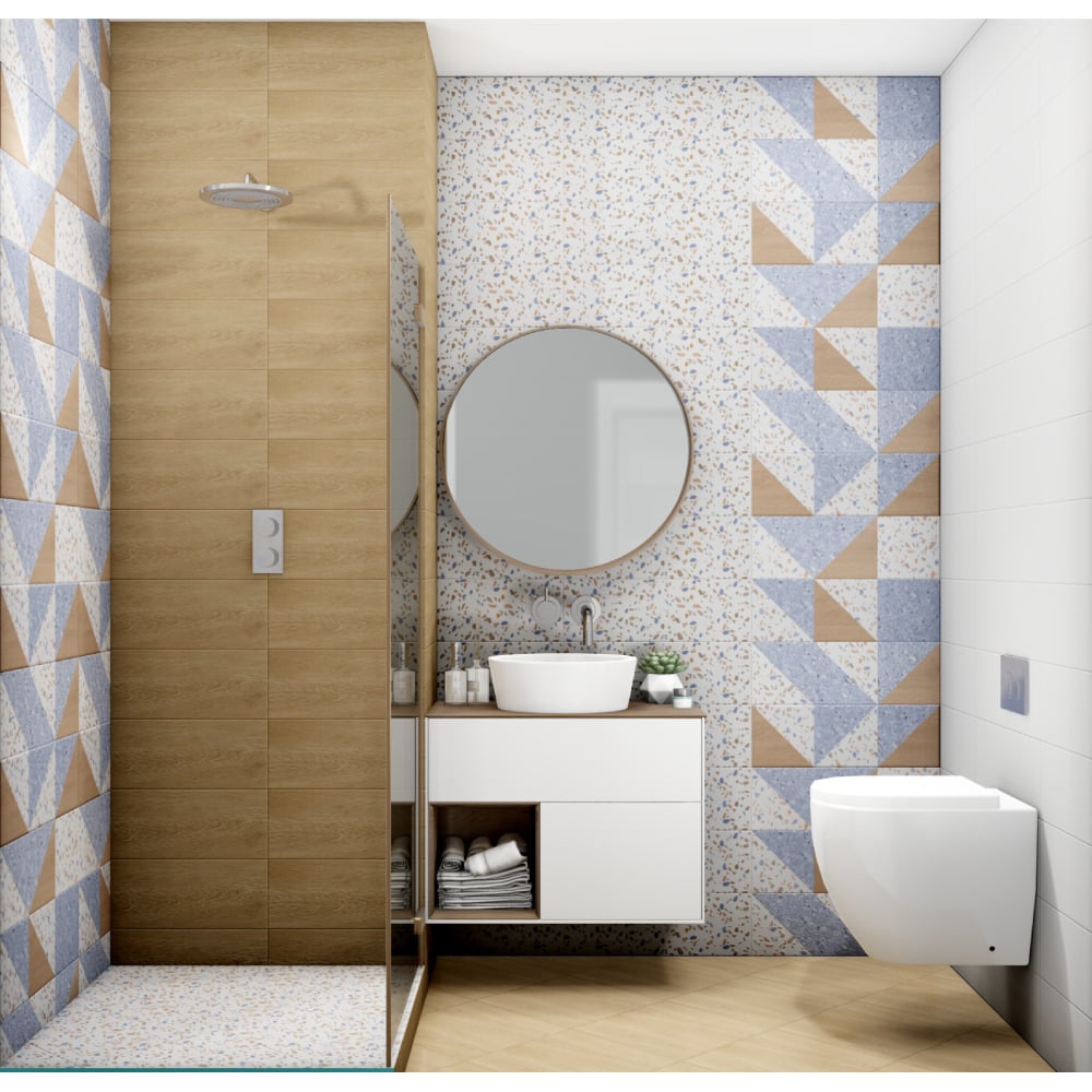 Изображение товара Настенная плитка Нефрит-Керамика Террацио 00-00-5-17-00-01-3005 (белый; 20x60 см; 10 шт.; площадь упаковки 1,2 кв.м) СК000035979