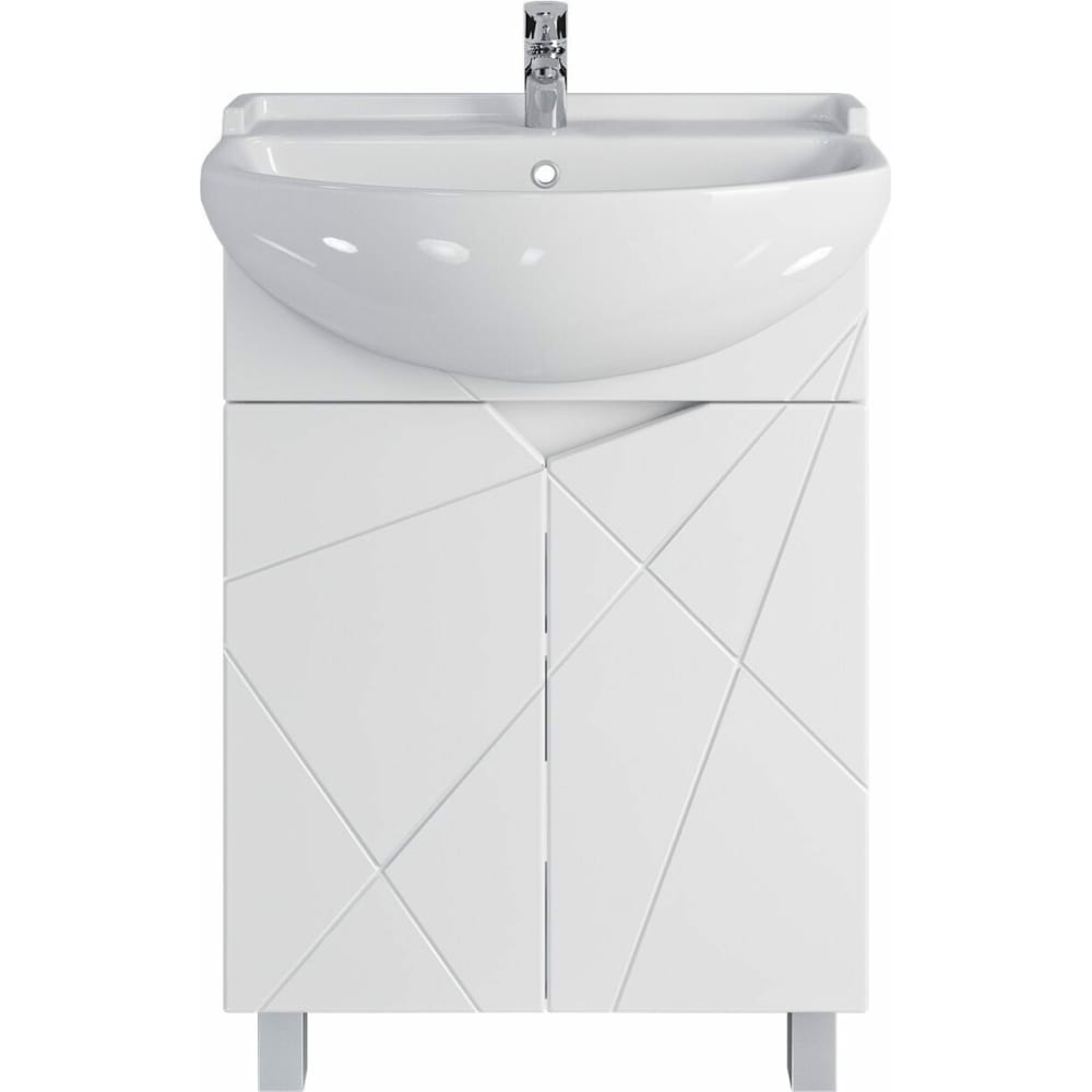 Напольная тумба для ванной комнаты Sanstar, цвет белый глянец 338.1-1.4.1. Каскад 60 - фото 1