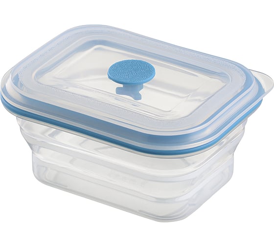 Изображение товара Контейнер для переноски и хранения Smart Solutions Silikobox силиконовый, прямоугольный, складной, 400 мл, синий SS-LB-SCN-BL400