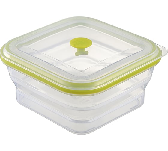 Изображение товара Контейнер для переноски и хранения Smart Solutions Silikobox силиконовый, квадратный, складной, 900 мл, зеленый SS-FC-SCN-GR900