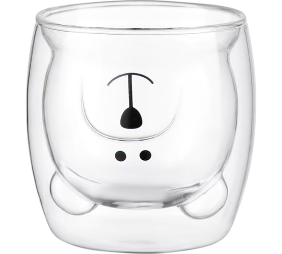 Изображение товара Чашка Smart Solutions Bear стеклянная, с рисунком, 250 мл KW-SS-CP-GLS-BR-250