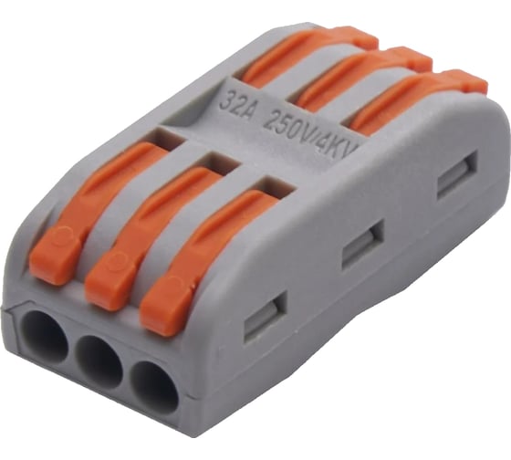 Изображение товара Монтажные проходные клеммы MasterProf СК, 3 проводные, 0,08-4 мм2, 10 шт ЭТ.130202.10