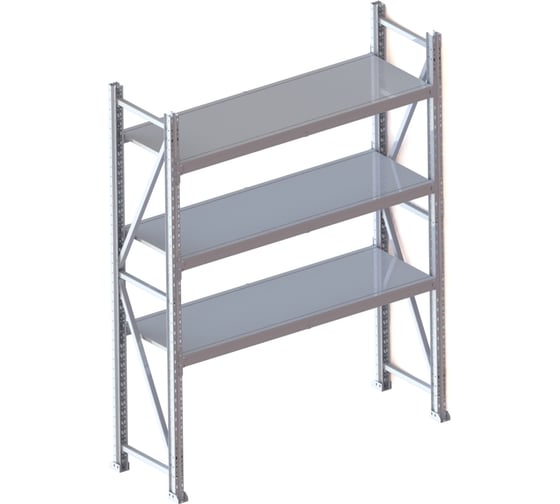 Изображение товара Стеллаж Ирбис Л50 2000x500x1500 мм, 3 яруса, металлические полки X2254546