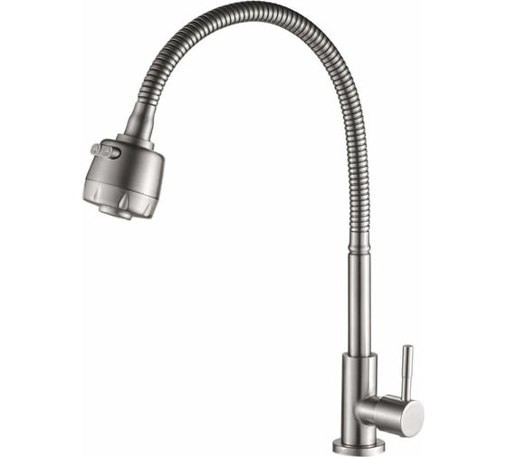 Изображение товара Кран для питьевой воды, для фильтра OUTE с гибким изливом, однорычажный, матовый хром, нержавеющая сталь 304 SUS T6203-S02