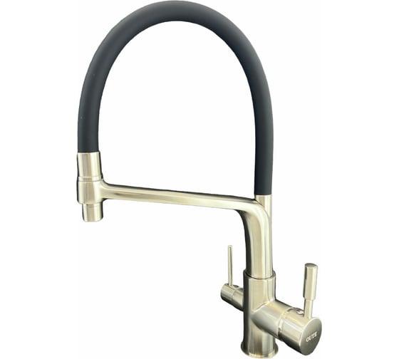 Изображение товара Смеситель для кухни OUTE с гибким изливом и дополнительным выводом под фильтр сатин T61303BL