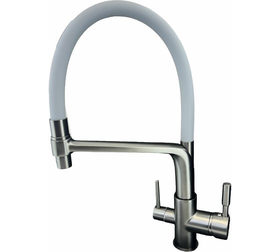 Изображение товара Смеситель для кухни OUTE с гибким изливом и дополнительным выводом под фильтр, титан T61303BY