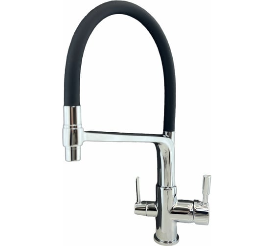 Изображение товара Смеситель для кухни OUTE с гибким изливом и дополнительным выводом под фильтр, хром T61303B