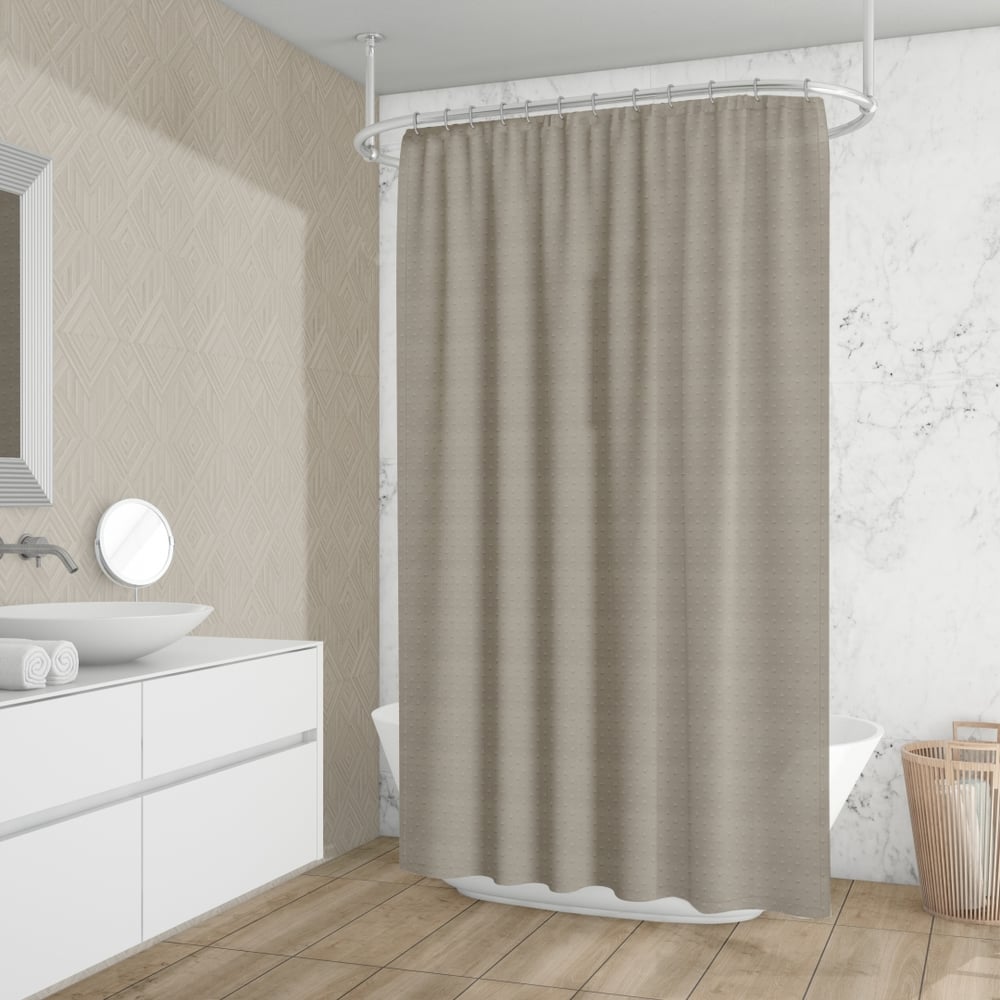 Текстильная штора для ванной комнаты RIDDER штора для ванной с кольцами вилина бриллиант 180x180 см полиэстер слоновая кость