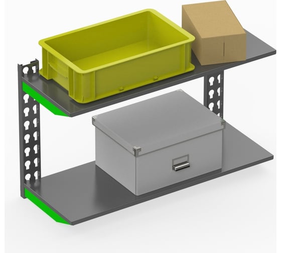Изображение товара Модульный стеллаж ООО Металекс Metalex серии FLY, 500x1000x300, 2 полки SMFII5010030