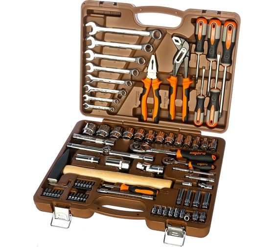 Изображение товара Набор инструментов 1/2"DR и 1/4"DR 77 шт OMBRA OMT77S
