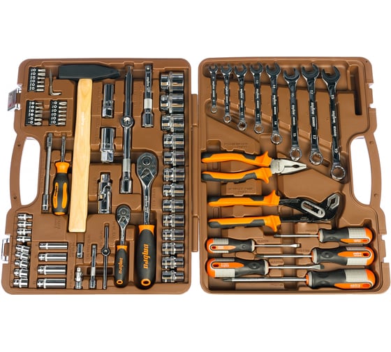 Изображение товара Универсальный набор инструмента 1/2"DR и 1/4"DR с 12-гранными головками 1/2"DR, 77 шт OMBRA OMT77S12