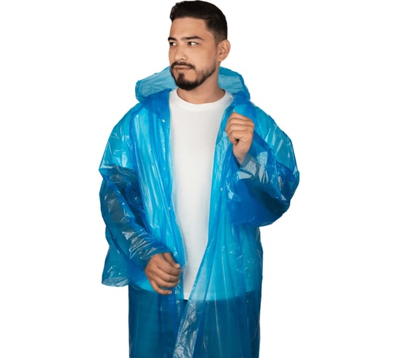 Изображение товара Полиэтиленовый плащ-дождевик на кнопках SAMGRUPP 59 гр, 10 шт SAMC-056001010