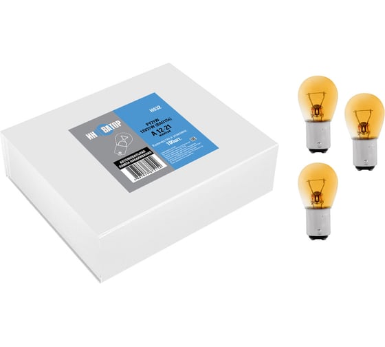 Изображение товара Лампа накаливания ИHHОВАТОР A 12V 21W BAU15s см.цок.ж, упаковка 10 шт. H032