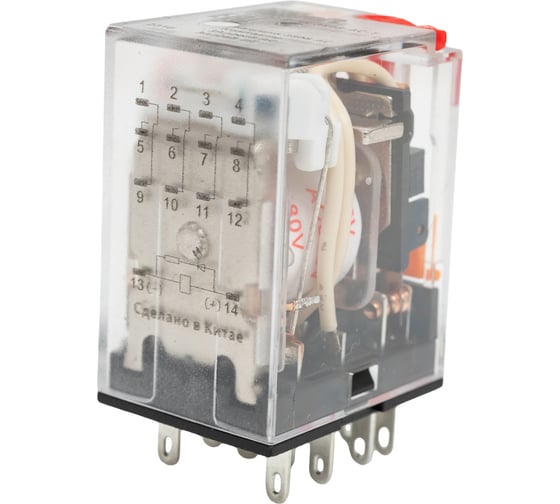Изображение товара Промежуточное реле DEKraft 4 контакта, с led индикацией и test функцией, 3а, 380в ac, пр-102 23833DEK