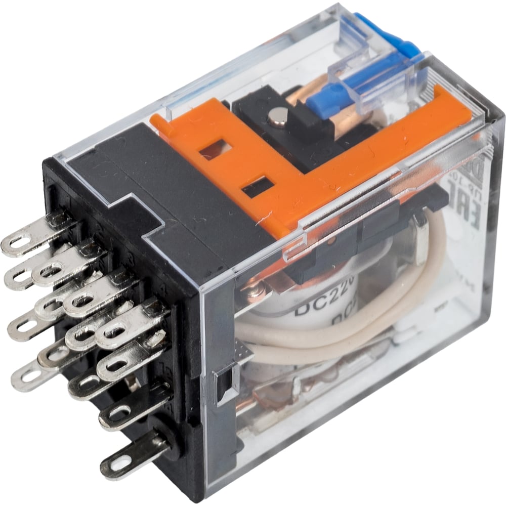 Изображение товара Промежуточное реле DEKraft 4 контакта с LED-индикацией 220 В DC