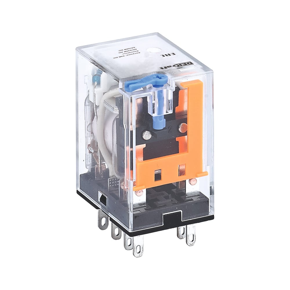 Изображение товара Промежуточное реле DEKraft 4 контакта с LED индикатором