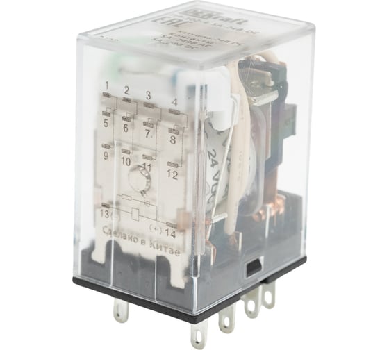 Изображение товара Промежуточное реле DEKraft ПР-102, 4 конт., 5 А, 24 В, тип DC 23887DEK