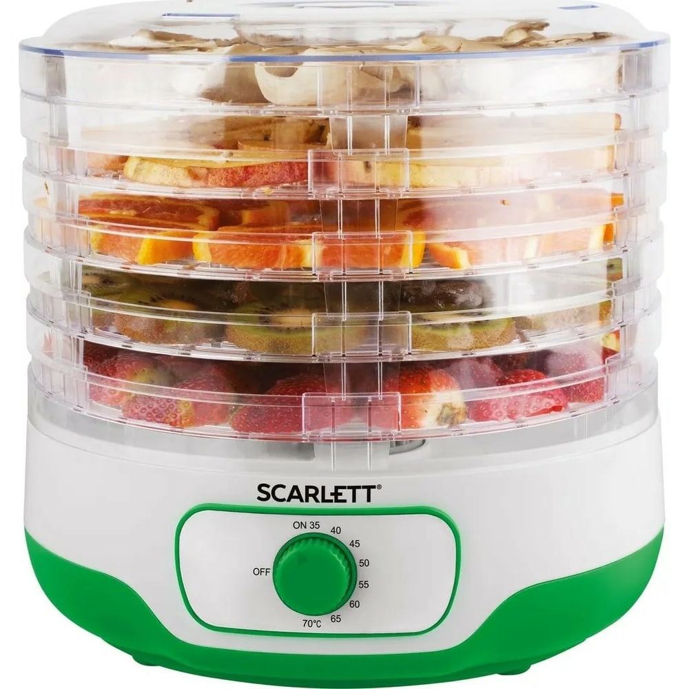 Сушилка для продуктов Scarlett сушилка для овощей и фруктов мастерица efd 0903vm белый с прозрачными поддонами