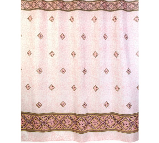 Изображение товара Штора для ванной Zalel 180x200 розовый фон без колец 150223