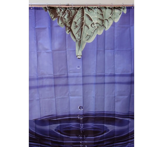 Изображение товара Штора для ванной Zalel Фотошт 180x180 Drop голубая, без колец YQL-DX-058 513155