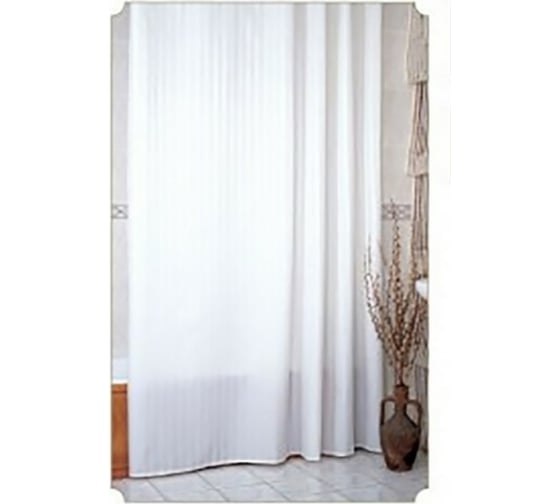 Изображение товара Штора для ванной Zalel 100% полиэстер эконом, 170x200, белый фон, без колец 00001281