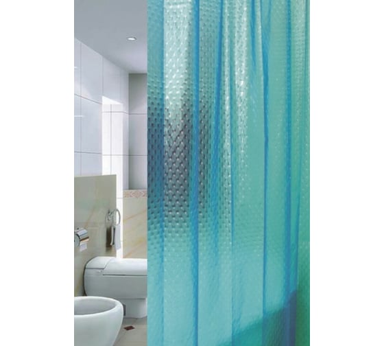 Изображение товара Штора для ванной Zalel 3D Cyan 180x180, без колец 3D-008 522444