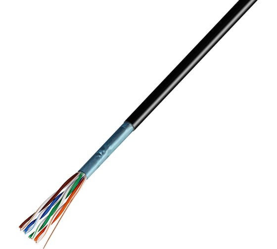 Изображение товара Кабель витая пара FTP REXANT CAT 5e, ZH нг(А)-HF, 4PR, 24AWG, OUTDOOR черный, 305 м 01-0165