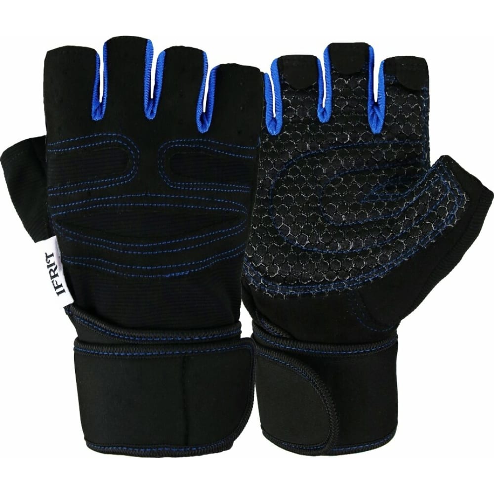 Перчатки Ifrit, размер M, цвет черный/синий Рук-603/1-M FOBOS - фото 1