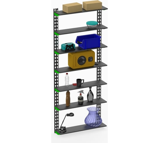Изображение товара Модульный стеллаж ООО Металекс Metalex серии FLY 2000x900x200, 7 полок SMFVII2009020