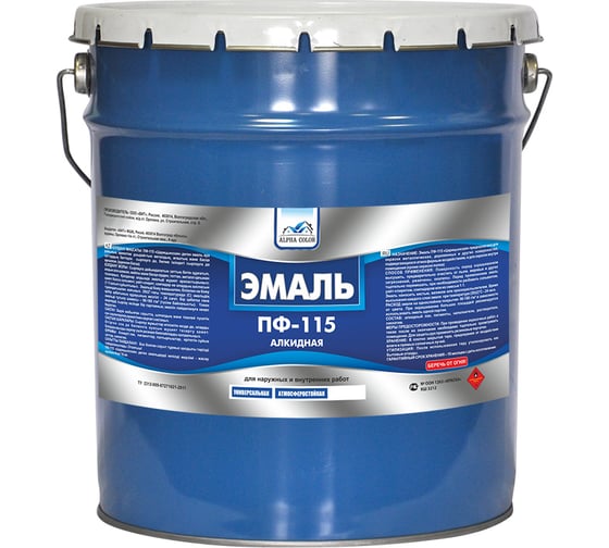 Изображение товара Эмаль  Alpha Color ПФ 115, белая, матовая, 10 кг 34463