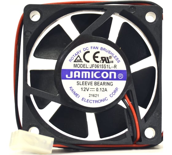 Изображение товара Вентилятор JAMICON JF0615S1L 60х60х15 12В с разъемом 2 конт.MOLEX 5239-2(PHU-2) С00039913