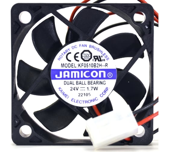 Изображение товара Вентилятор JAMICON KF0510B2H 50х50х10 24В с разъемом 2 конт.MOLEX 5239-2(PHU-2) С00036612