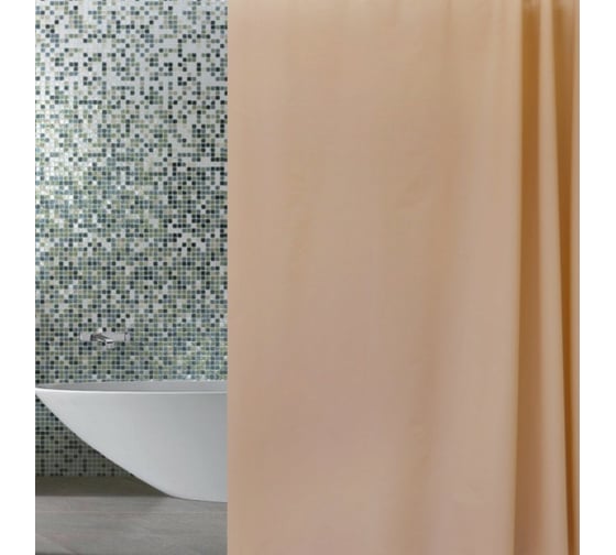 Изображение товара Штора для ванной Zalel PEVA эконом 180x180, коричневая, с кольцами 527073