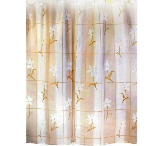 Изображение товара Штора для ванной Zalel 180x200 бежевый фон, без колец 150814