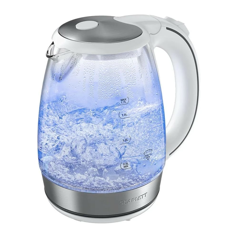 Изображение товара Электрический чайник Scarlett SC-EK27G37 2000 Вт 1.7 л стекло пластик серый