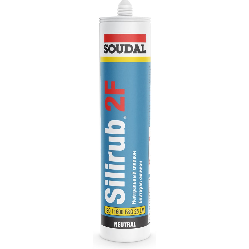 Изображение товара Нейтральный силиконовый герметик Soudal Силируб 2F белый, 300 мл 157059 Изображение товара Нейтральный силиконовый герметик Soudal Силируб 2F белый, 300 мл 157059