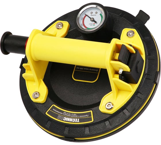 Изображение товара Присоска TECHNICOM с ручной помпой и манометром, нагрузка 160кг, чаша 200мм TC-F160